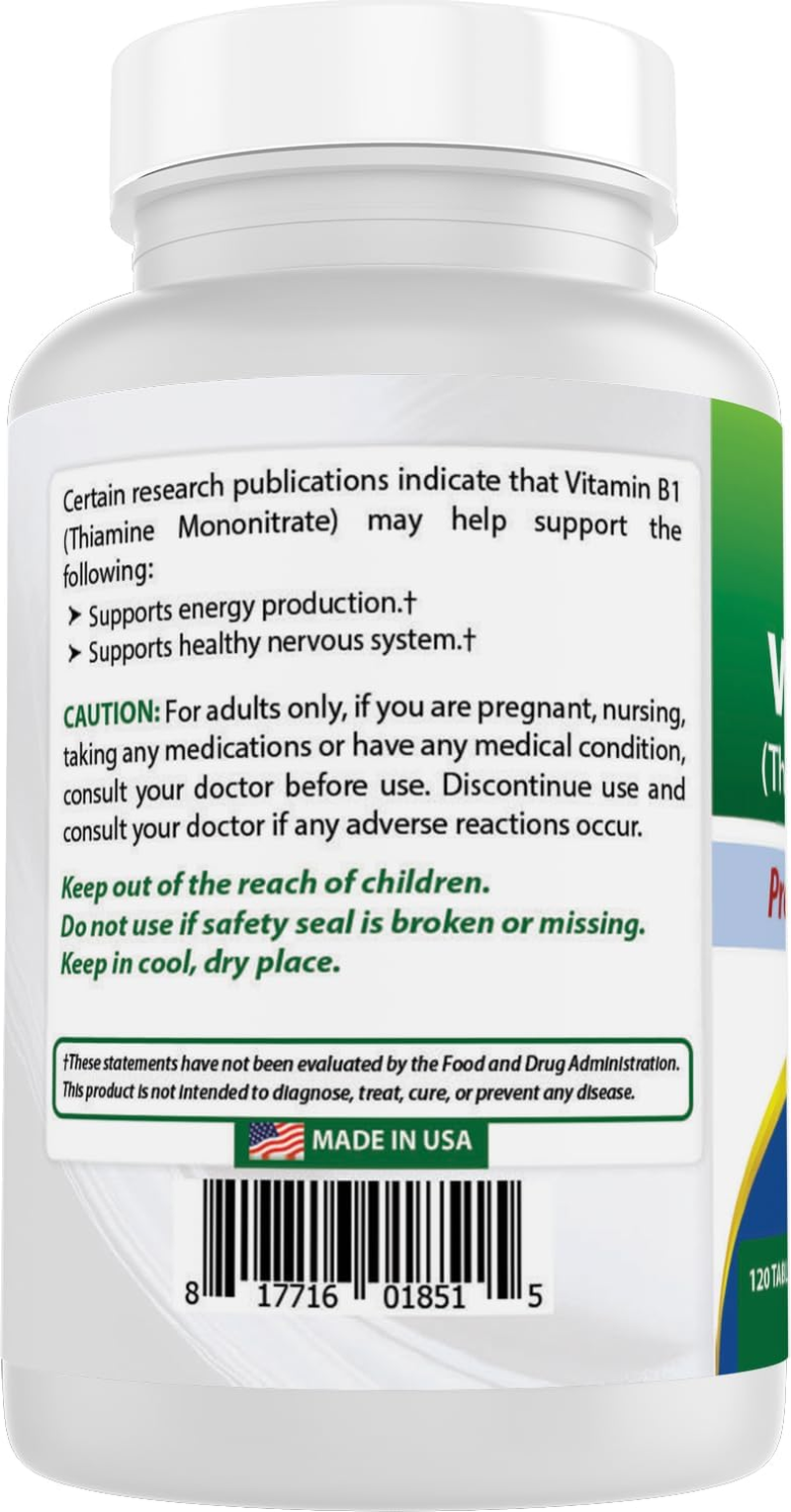 Best Naturals Vitamin B1 as Thiamine Mononitrate 100 Mg Tablets (120 Count (Pack of 3)) image number 2