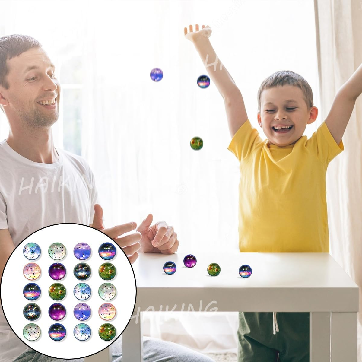 Space Bouncy Balls, 20 Pcs Galaxy Theme Bouncing Balls for Party Favors, Gift Bag Filling (30MM)