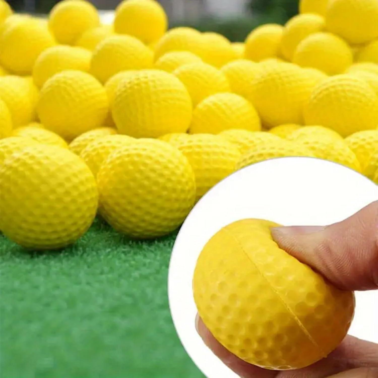 18 Pcs Practice Foam Golf Balls,Foam Practice Balls Light Soft Elastic Training Multifunction Sport Balls,Indoor Outdoor Training Aid Balls,Soft Practice Balls for Backyard - Blue image number 2