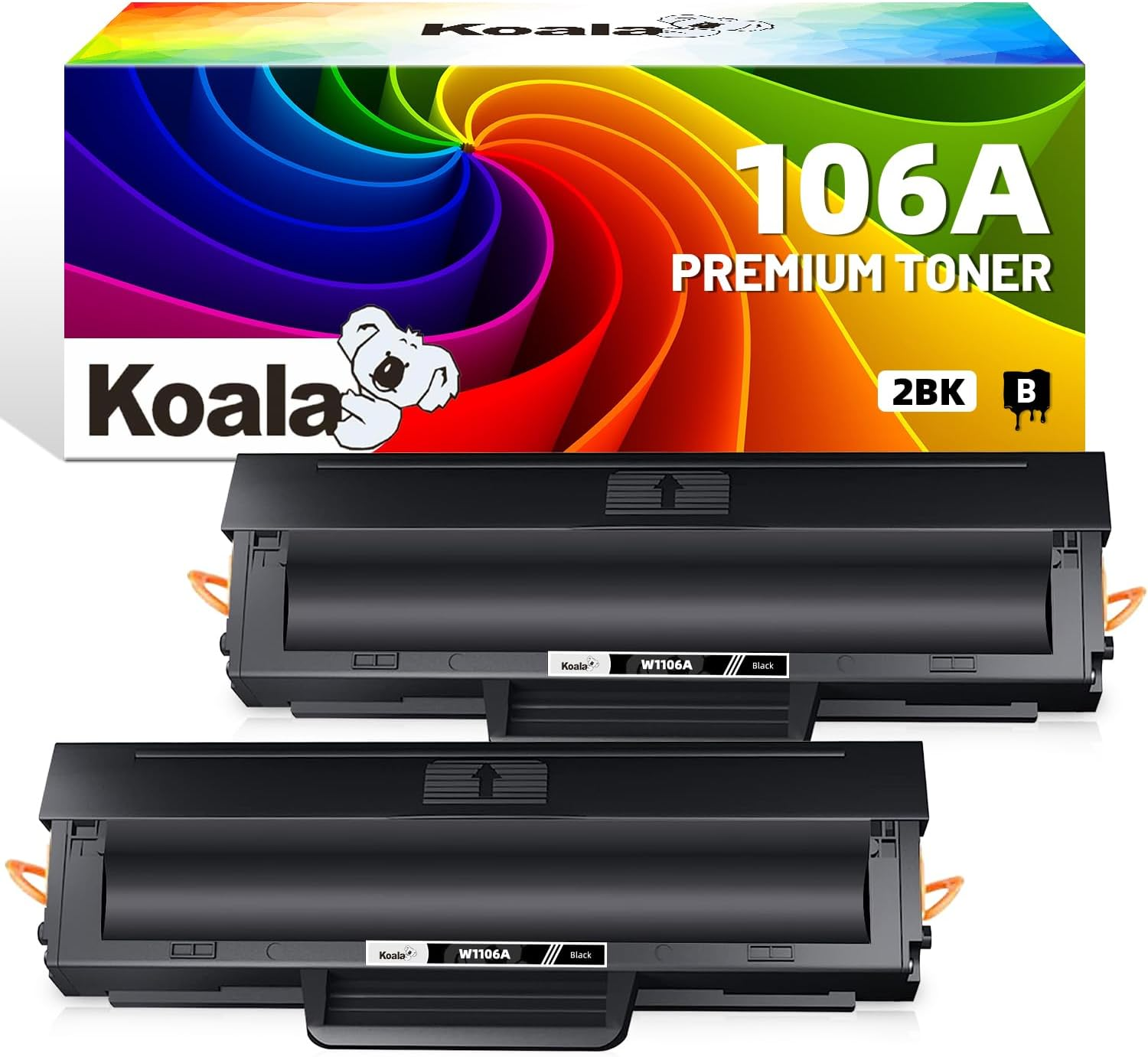 Koala Compatible Toner Cartridge Replacement for HP 106A W1106A Toner for Laser MFP 135Wg 137Fwg 137Fnw, Laser 135A 135R 135W 107W 107A 107R Printer (Black, 2-Pack) image number 1