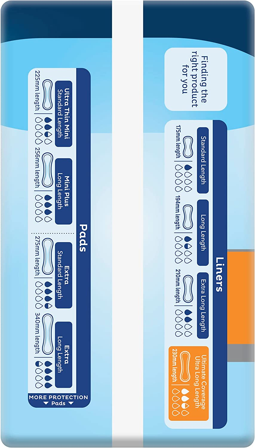 TENA Ultra Long Length Liner, Light Incontinence, Pack of 22 image number 1