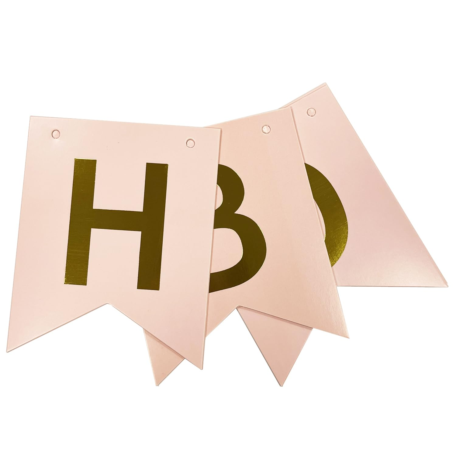 Haobase Happy Birthday Banner Triangle Flags Banner Happy Birthday Sign Swallowtail Flag Hanging Party Decoration (Pink) image number 1