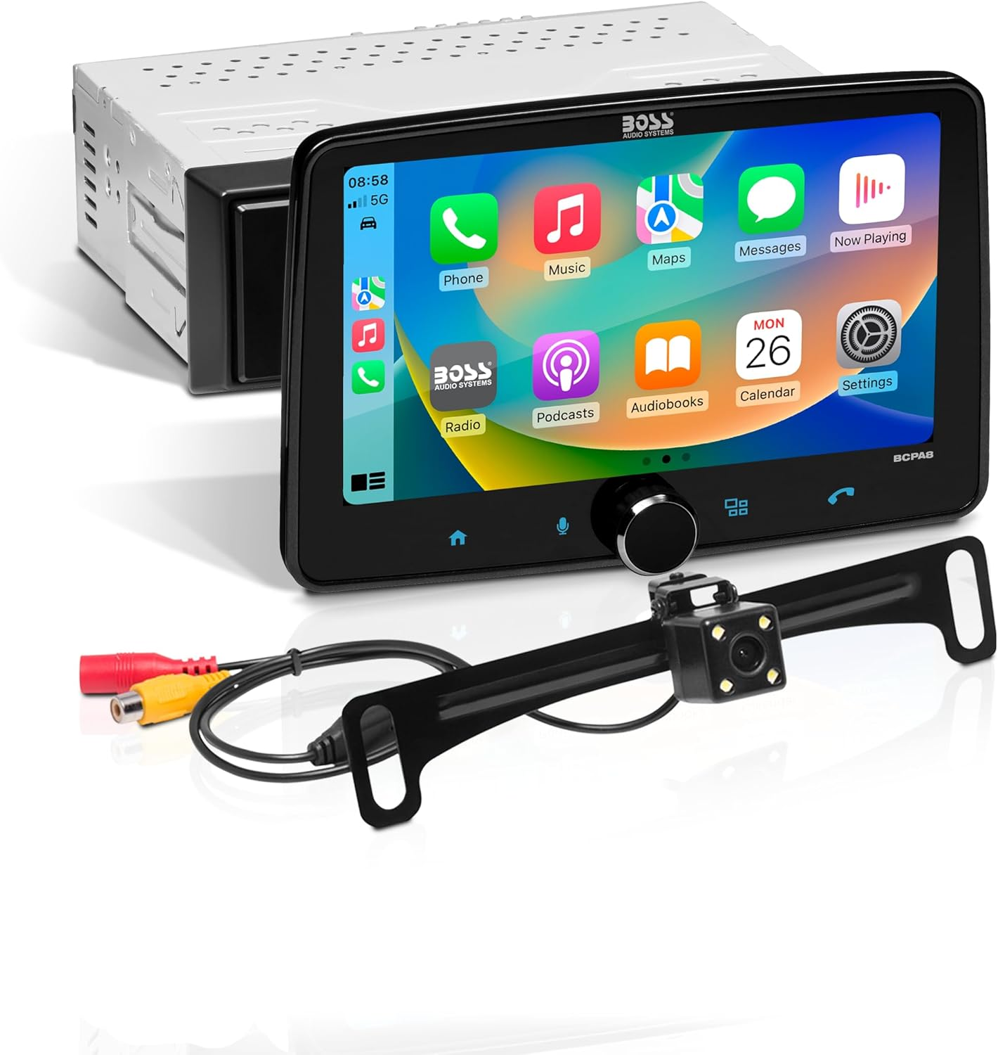 BOSS Audio Systems BCPA10RC Car Stereo - Apple Carplay, Android Auto, 10.1 Inch Single Din, Touchscreen, Bluetooth Audio and Calling, No CD DVD Player, Backup Camera, Radio Receiver image number 1