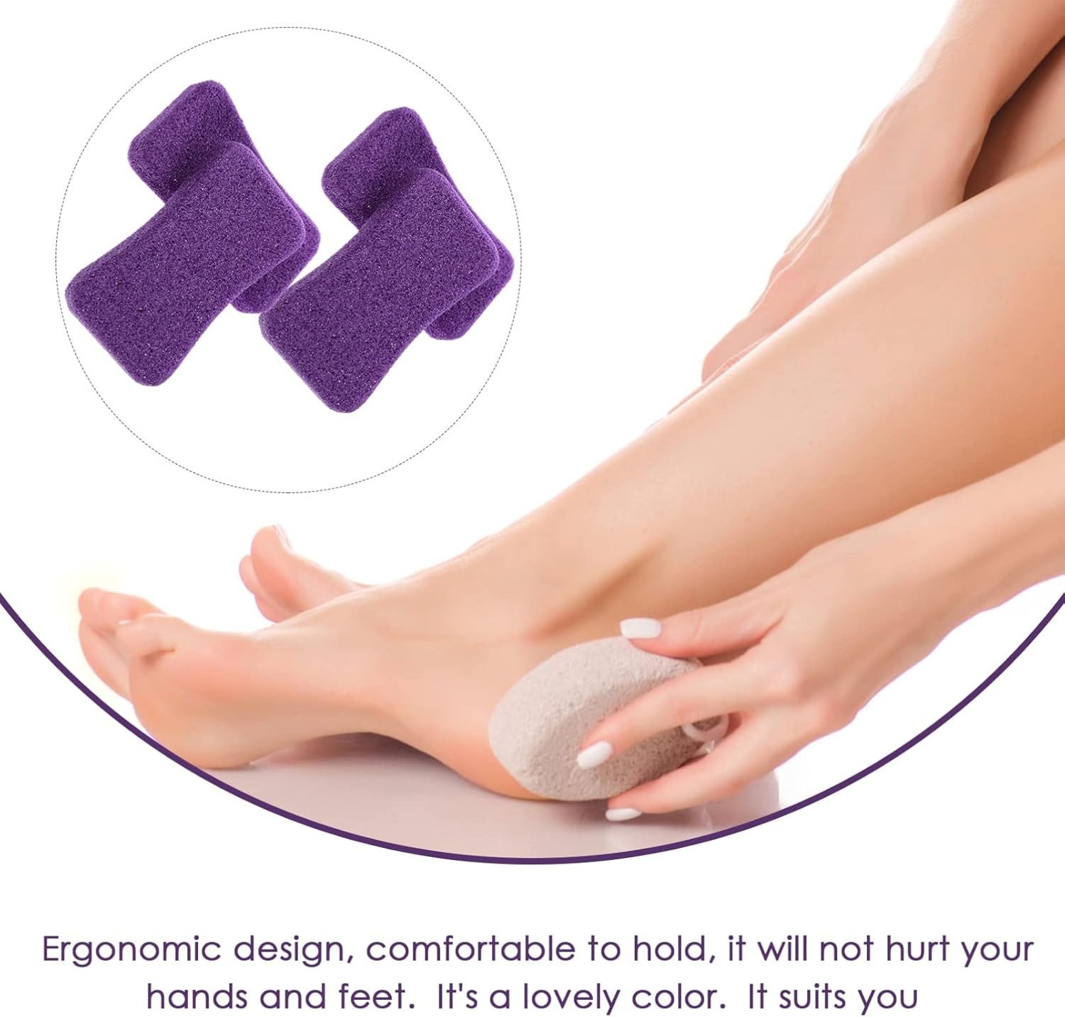 4Pcs Foot Care Pedicure Tools Exfoliating Pumice Stone Foot Peel Callus Remover Scrubber