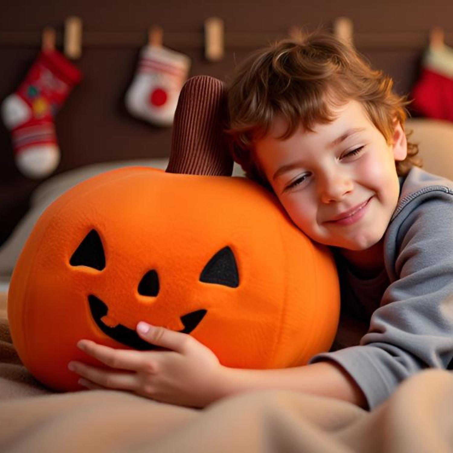 Ryttir 15.7 Inch Big Creative 3D Simulation Pumpkin Plush Pillow,Soft Cars Pillow Pumpkins Toy Outdoor Cushions for Car Owners,Clever Boy'S and Girl'S Room Decor, for Boys Kids image number 4