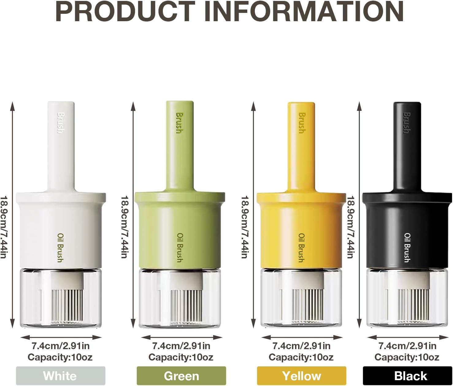 YARRAMATE Oil Dispenser Bottle with Heat Resistant Brush 10Oz-300Ml, Oil Container with Silicone Brush for Cooking BBQ Vinegar Sauce Grill Frying (Orange) image number 1