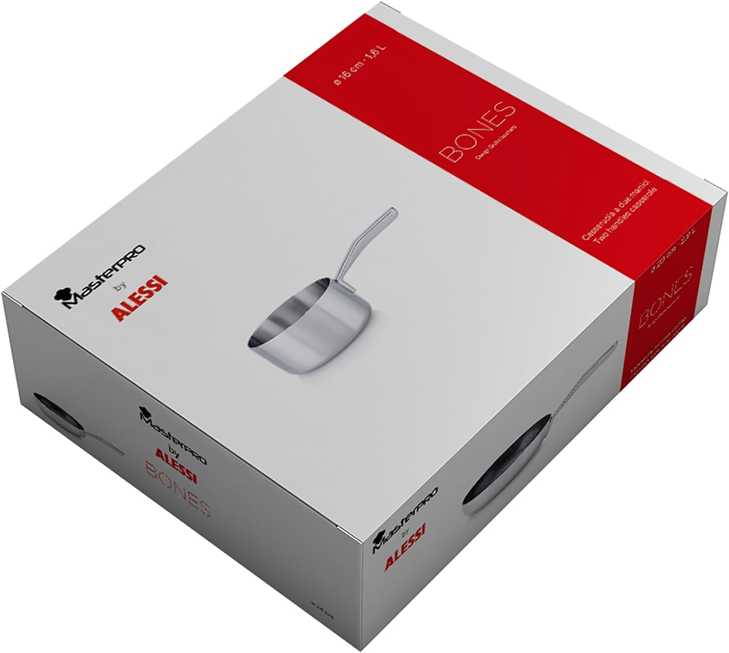 Masterpro Bones MP by Alessi MP Saucepan 16 X 8.0 Cm Stainless Steel image number 1