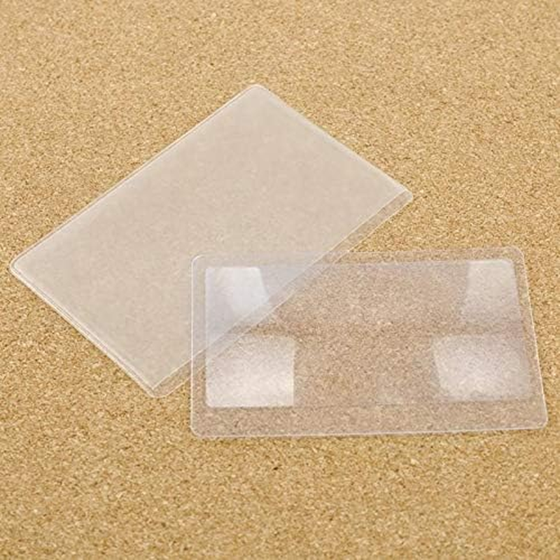 1/10PCS 3X Magnifier Magnification Magnifying Fresnel Lens Pocket Credit Card Size Transparent Magnifying Glass (Size : 10Pcs)