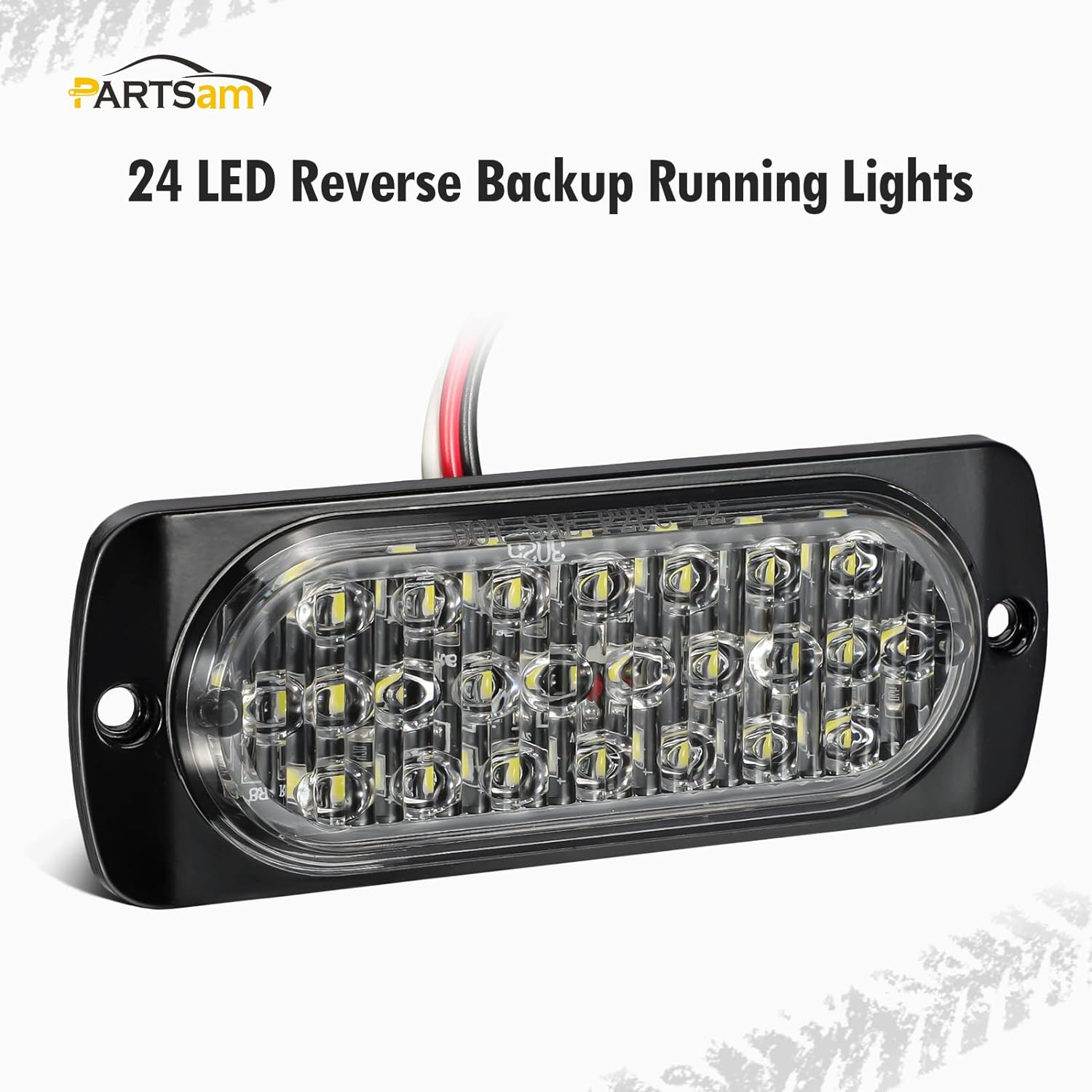 Partsam 2Pcs 4.4" White 24 LED Trailer Side Marker Clearance Lights, Aluminum Housing Surface Mount Reverse/Backup/Running Lights for Motorcycle Trailer Truck Tractor RV, IP67 Waterproof image number 6