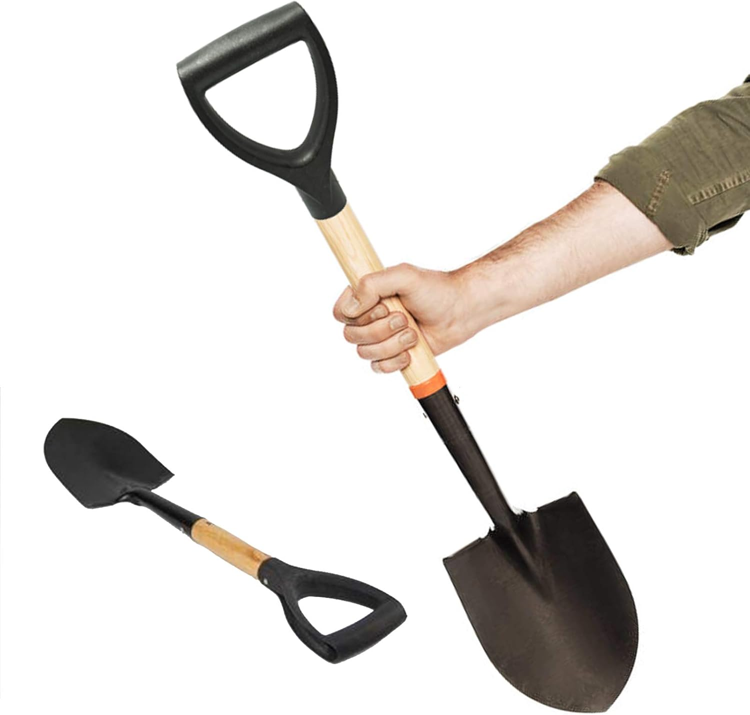 Replacement D-Grip Plastic Snow Shovel Handle, Black, Pack of 2 image number 1