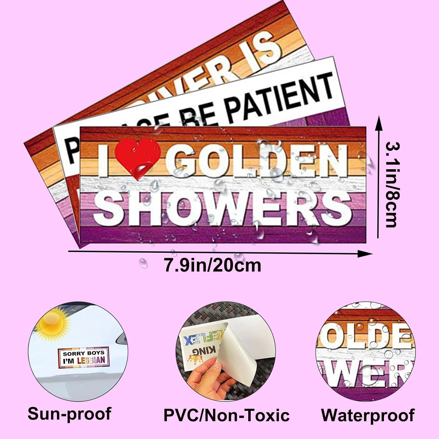 Funny Gay Pride Stickers, LGBTQ Bumper Stickers Decal Waterproof Rainbow Decals for Car, RV, SUV, Auto, Truck, Boat, Laptops Decoration 10Pcs (B) image number 5