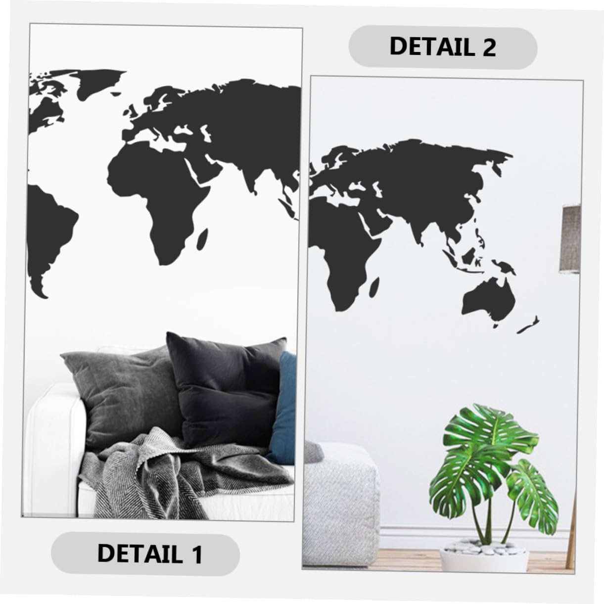 World Map Wall Sticker Living Decor Removable Wall Stickers Map Wallpaper for Bedroom