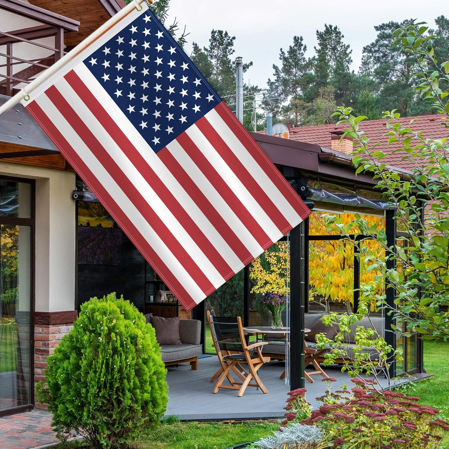 3&times;5 FT United States Flag,Large Americans National Decor,Usa US Double Side Digital Printed 75D Polyester Banner with Canvas Header Brass Grommet image number 2