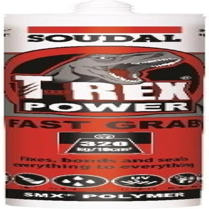 Soudal T-Rex Power Bond Fast Grab Sealant, Bright White, 290 Ml