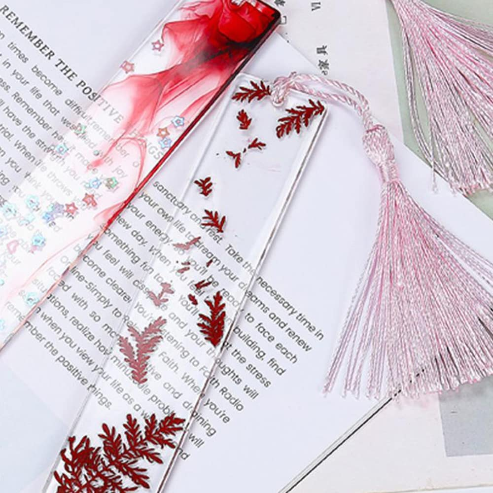 5X Rectangle Silicone Bookmark Mold Pendant Resin Epoxy Mould Casting Craft DIY image number 6