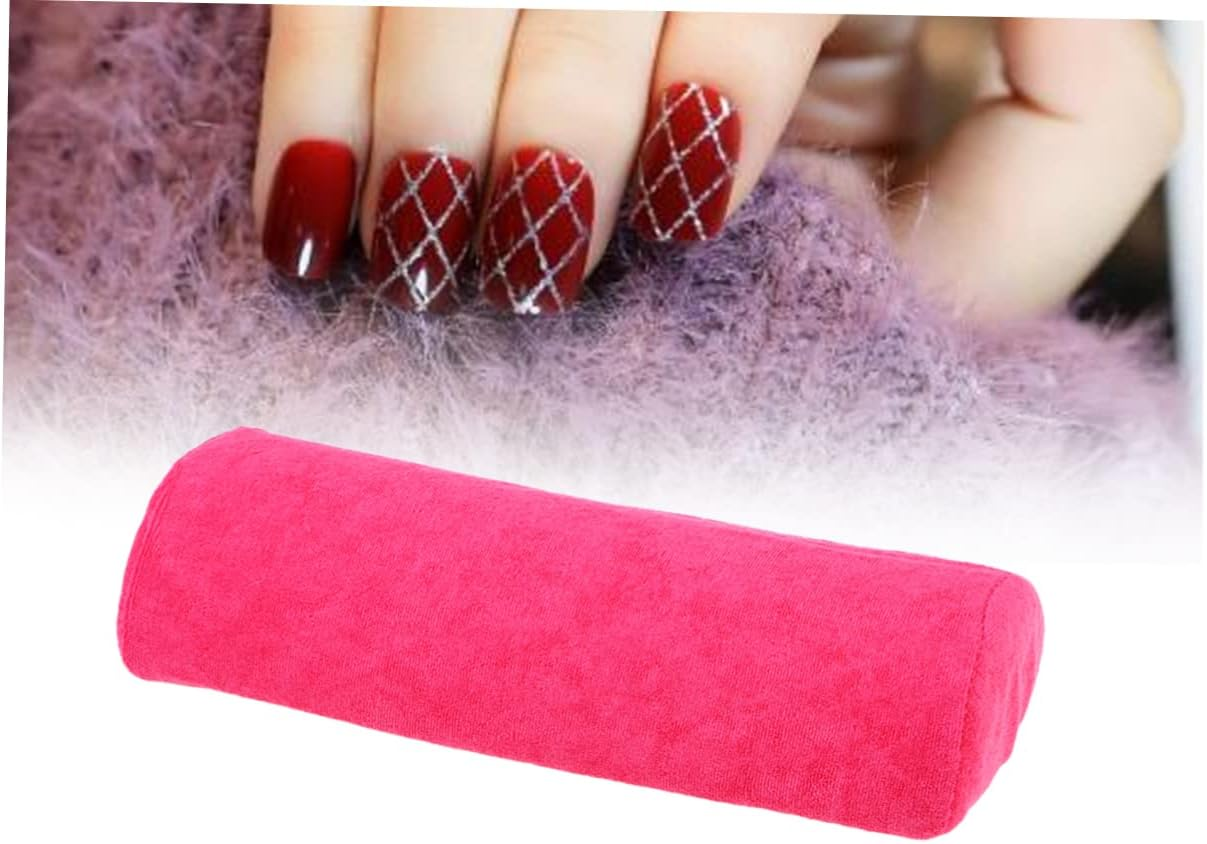 Portable Nail Pillow Manicure Hand Rest Cushion Ergonomic Wrist Pad for Nail Technicians and Salon Use Comfortable Rose Red Hand Support for Manicure