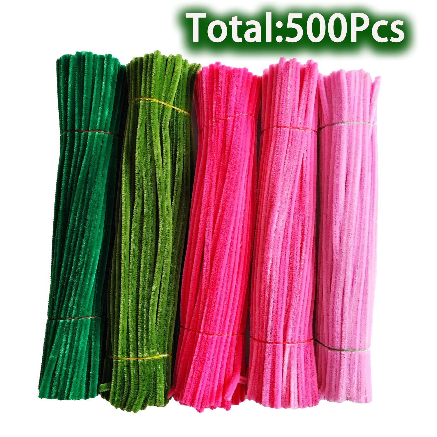 Pipe Cleaner Craft Set 5 Assorted Colors,Thick Fuzzy Chenille Stem Pipe Cleaners for DIY Craft Projects Christmas Tree Decorations