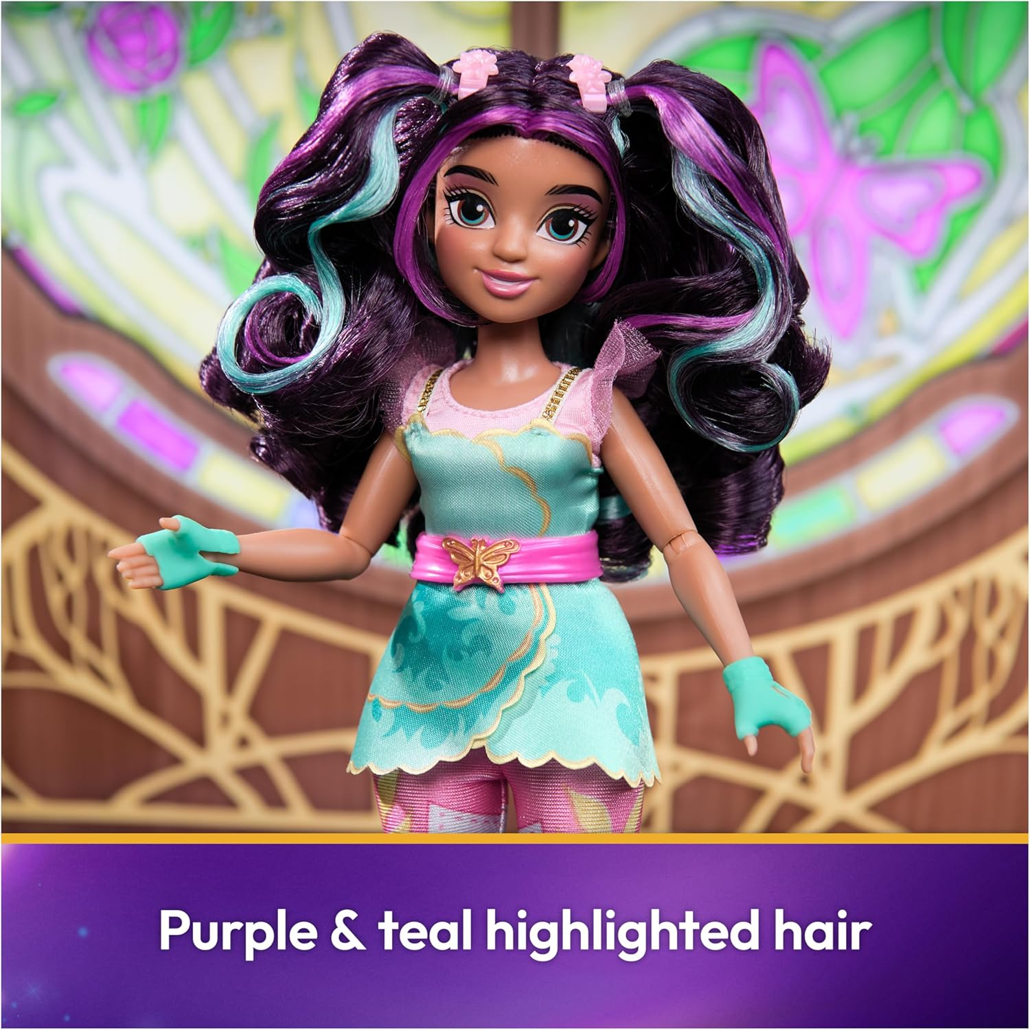 Unicorn Academy, Ava Doll with Highlighted Hair, 7 Fashion Accessories and Hair Styling Tool, 24.1Cm, Dolls and Unicorn Toys for Girls Aged 4 and Up image number 5