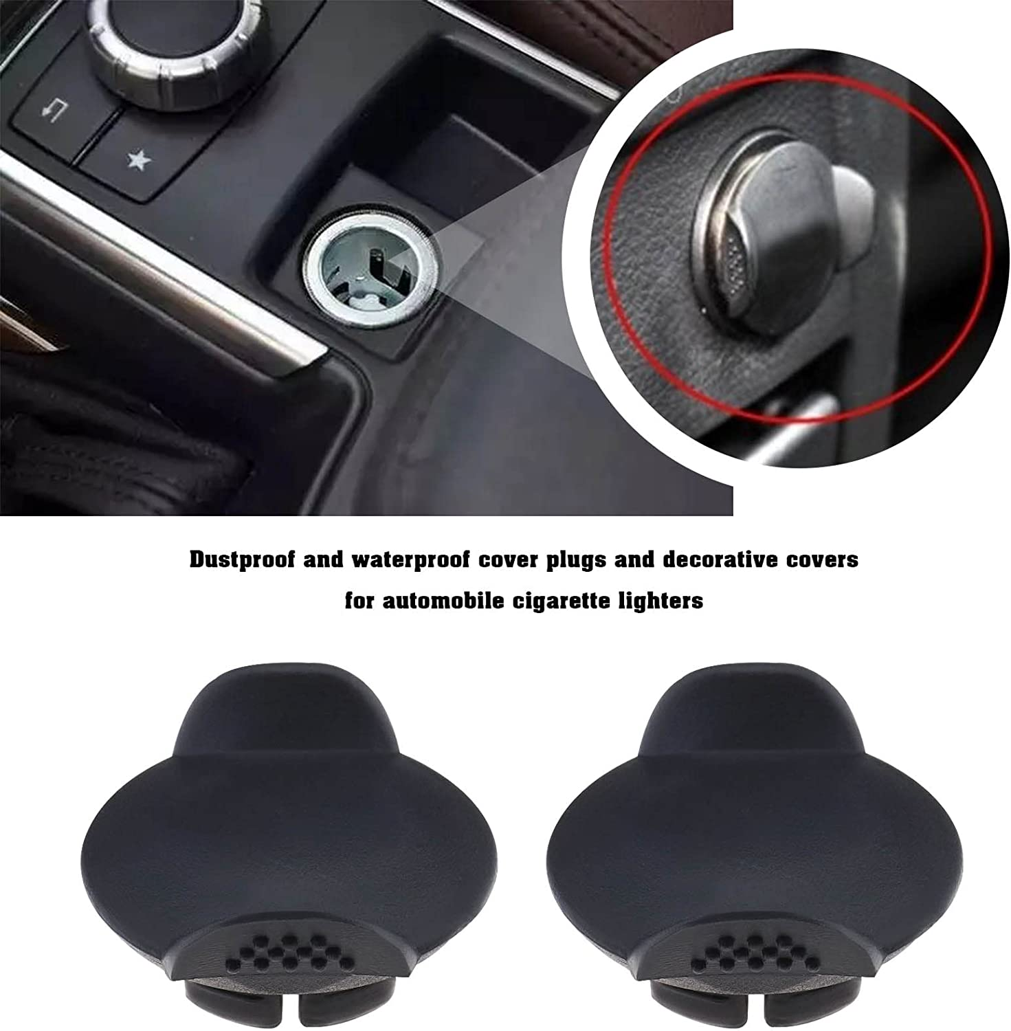 Ecsing 5PCS Cigarette Lighter 12V Socket Cover Power Outlet Cap 21Mm Dustproof Waterproof Cap Replacement Accessories for Most Vehicles Plastic Black image number 2