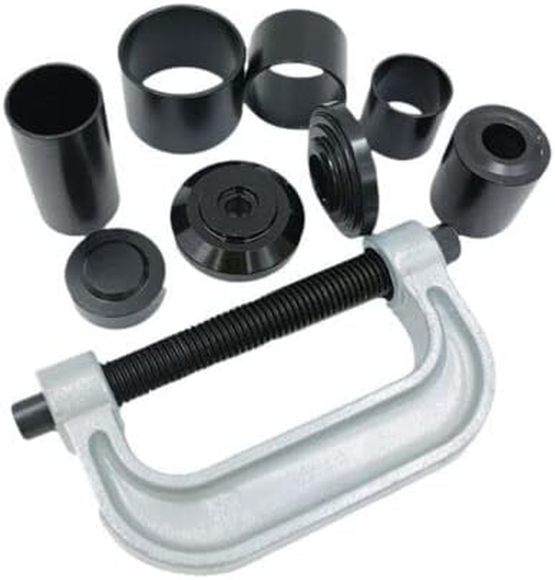 LEDON 10Pc Ball Joint Press Service Kit Remover Separator Adaptor 4X4 Garage Tool Includes C-Frame, Forcing Screw, Adapters & Cups - Garage Mechanic Essential image number 3