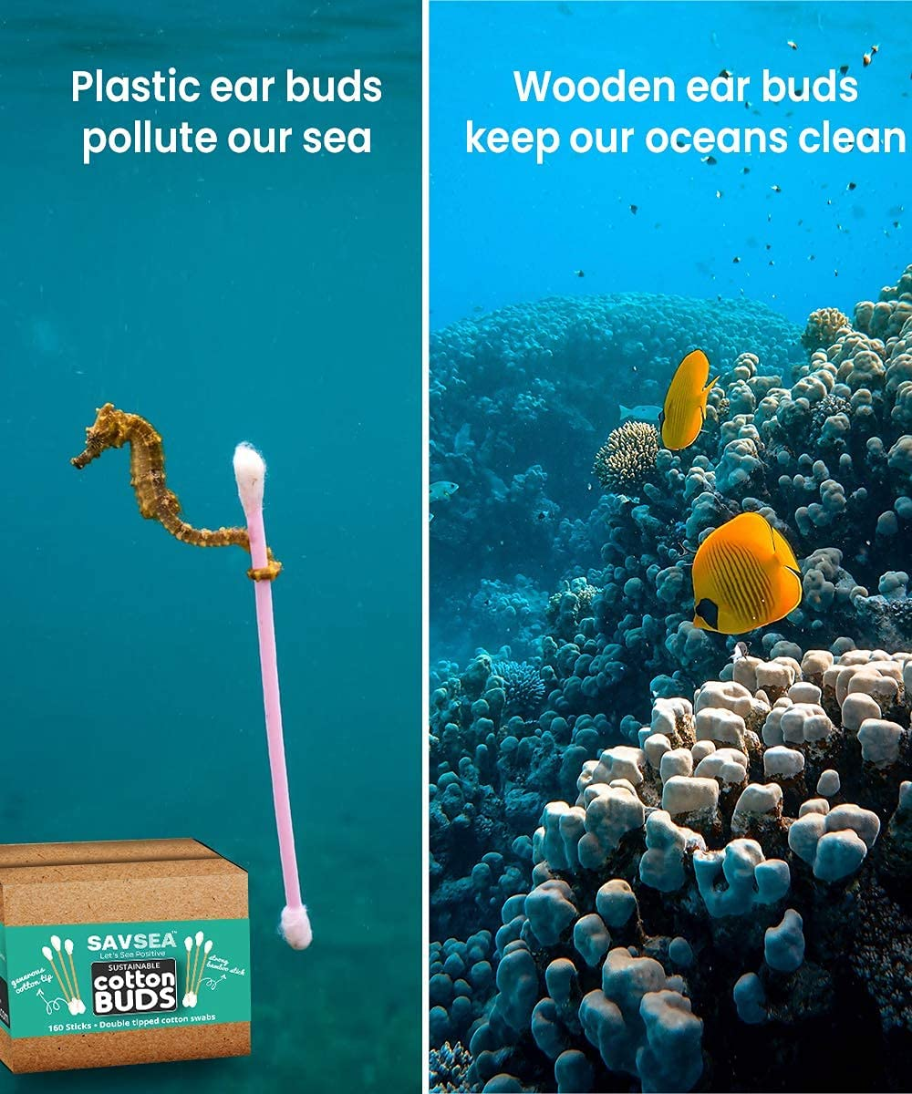 Bamboo Cotton Earbuds/Swabs 480 Stems / 960 Swabs (Pack of 6) image number 2