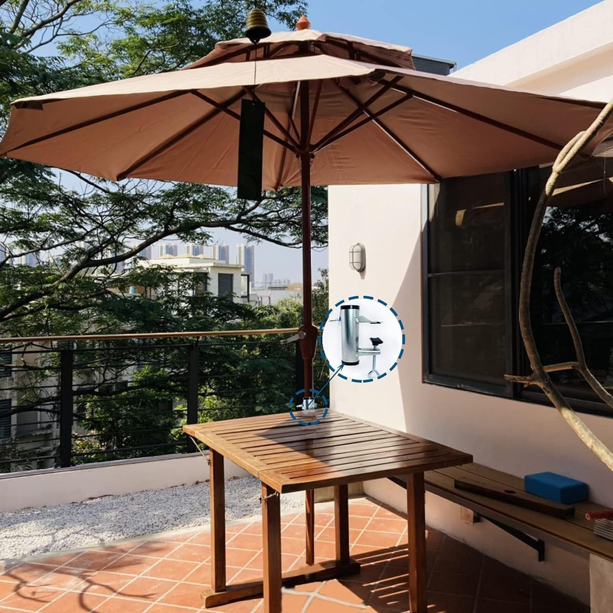 KAKEICE Outdoor Umbrella Clamp Stand Holder, Patio Umbrella Clamp, Deck Umbrella Holder Mount to Picnic Table (2 PCS) image number 1