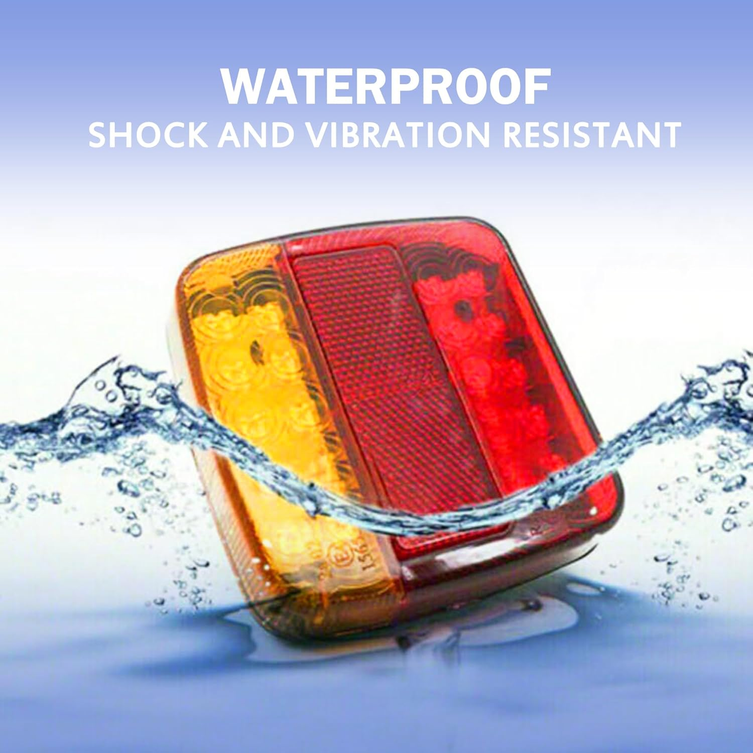 Elora 2X Trailer Tail Lights Kit 26 LED Stop Submersible Boat Truck Lamp A image number 5