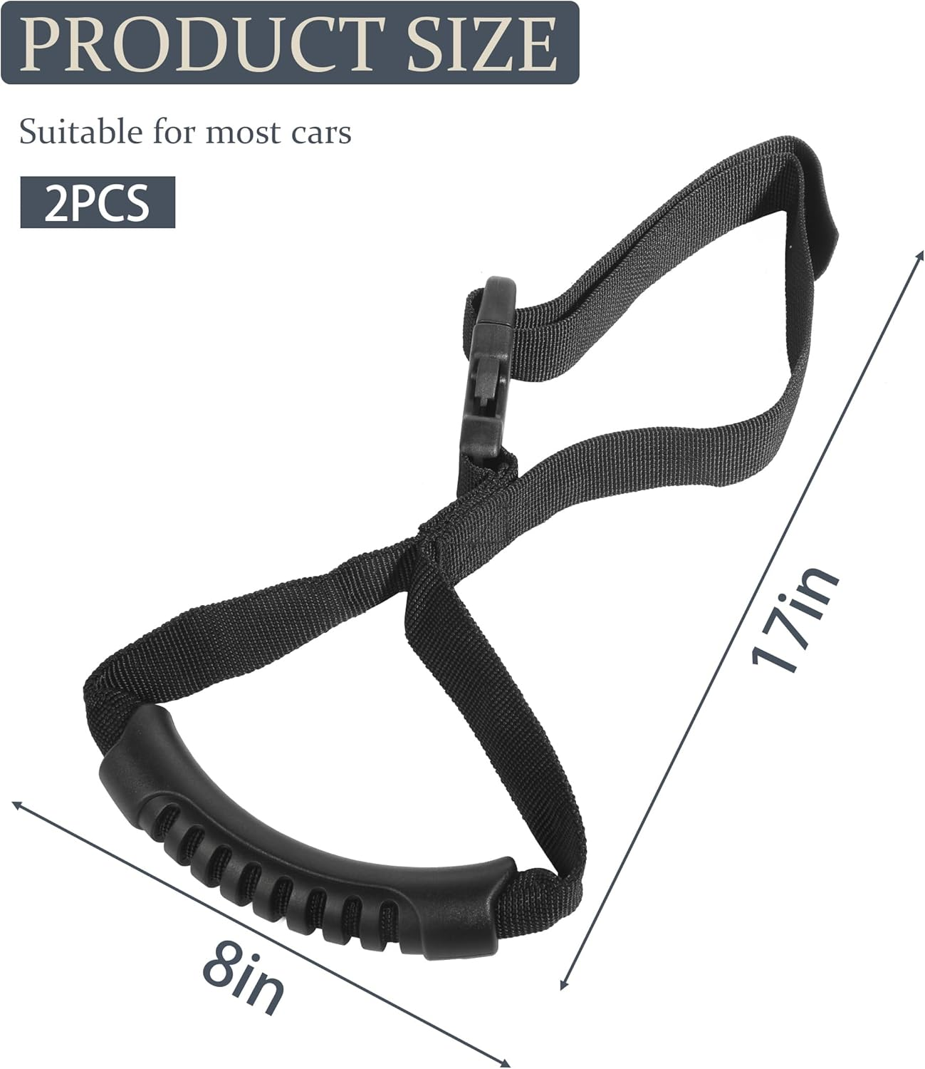 VARGTR 2PCS Car Grab Handle,Car Accessories Auto Cane Grab Handle Adjustable Standing Aid Safety Handle,Vehicle Support Portable Nylon Grip Handle Car Assist Device,Universal for Most Car,Truck, SUV