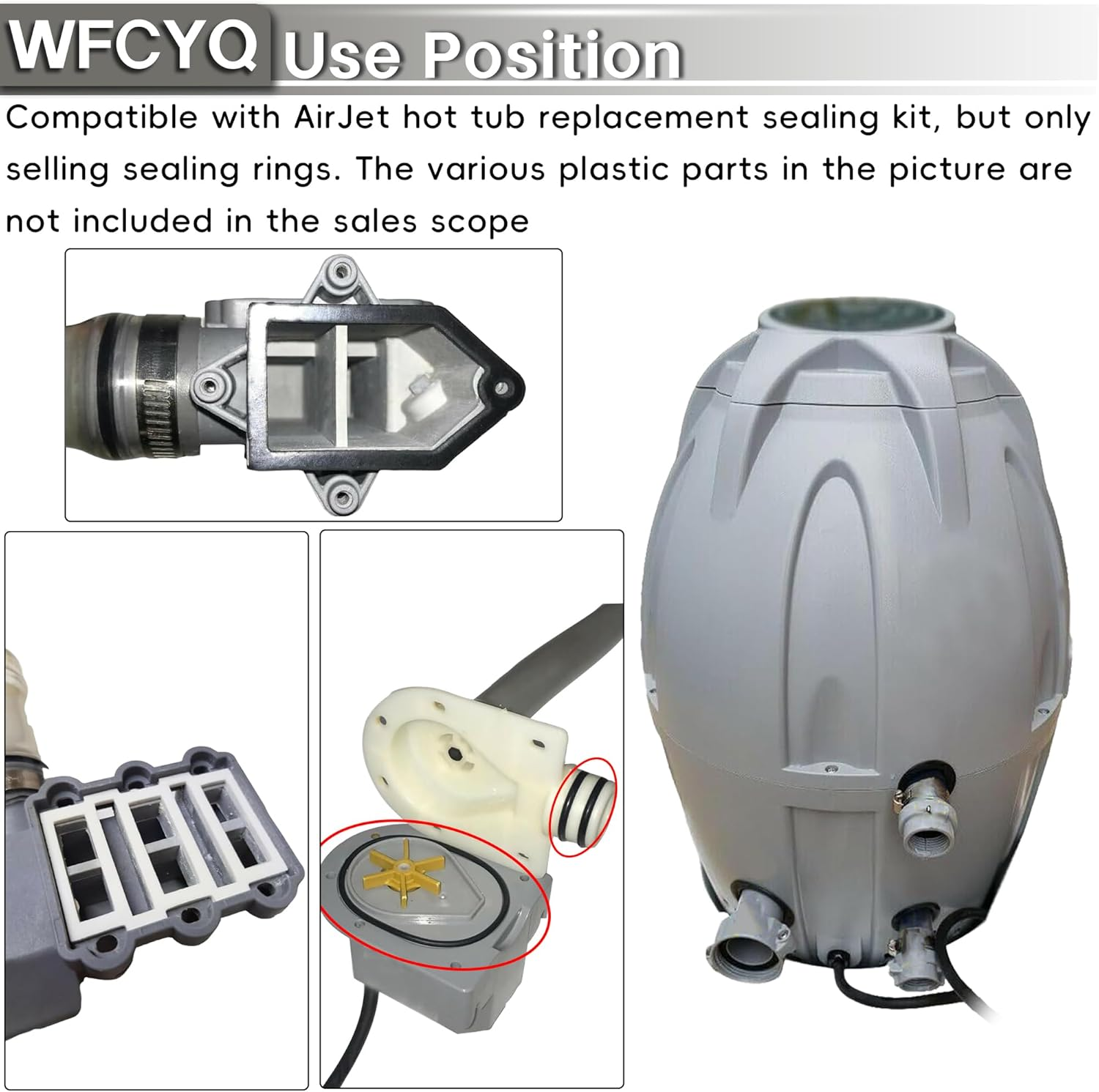 Replacement Ultimate Seal Kit Water Pump Seal Rebuild Kit Compatible with Coleman Saluspa Lay-Z-Spa，Fits Most Airjet Models image number 5