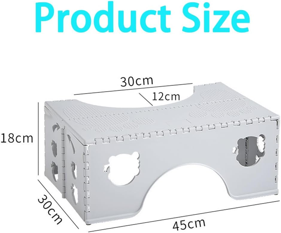Foldable Toilet Stool,Bathroom Step Tool,Potty Training Stool,Portable Squatting Potty Step,Toilet Squat Auxiliary Artifact,For Bathroom,Step for Adults and Kids,Grey image number 3