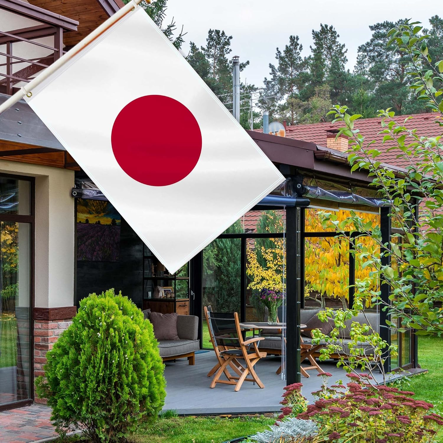 2&times;3 FT Japan Flag,60&times;90 Medium Size Japanese National Decor,Double Side Digital Printed 150D Polyester Banner with Canvas Header Brass Grommet image number 1