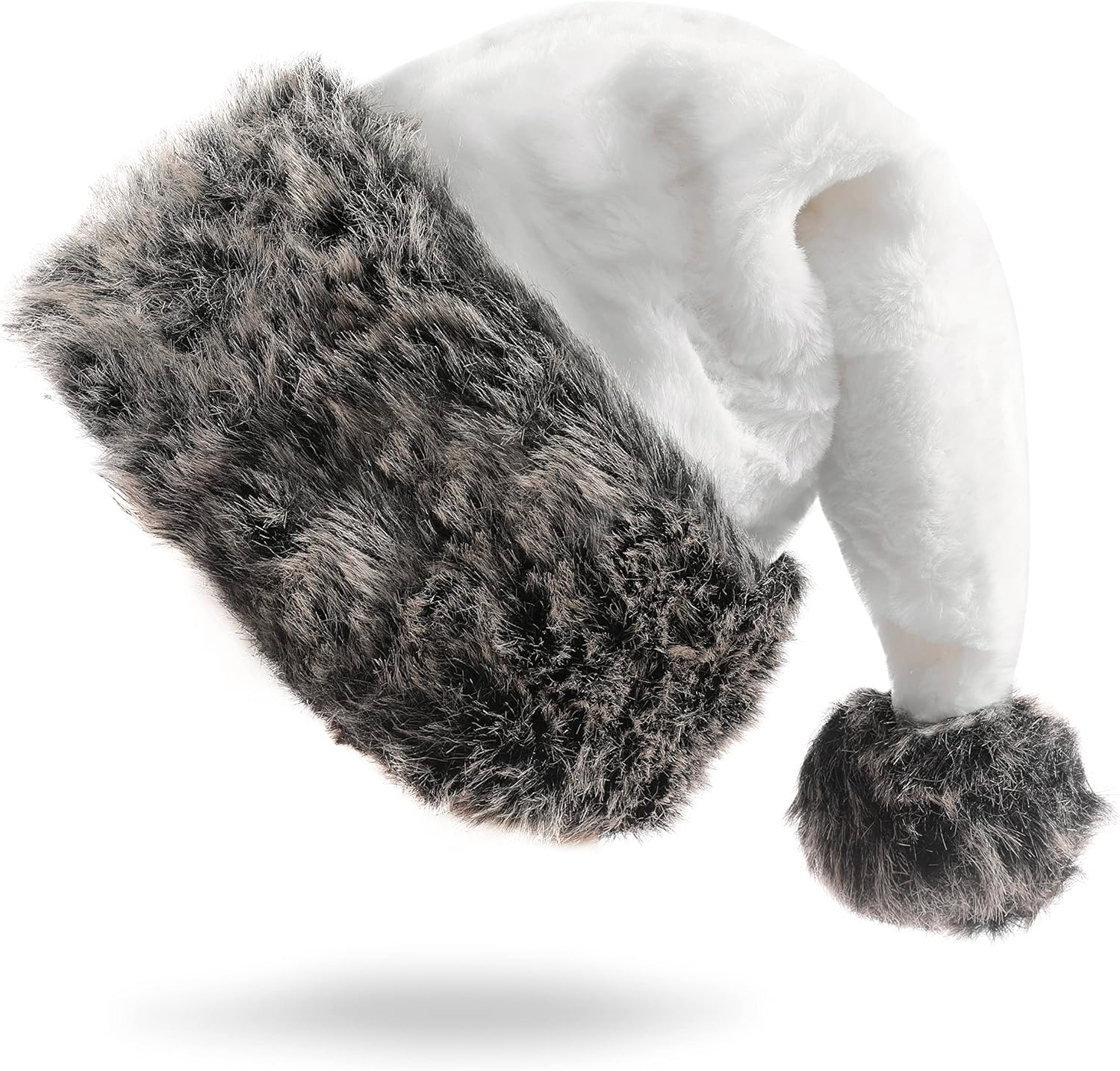 18 Inch Christmas Hats for Adults Christmas Headwear Fluffy Santa Hat for Women Men Xmas Holiday New Year Party