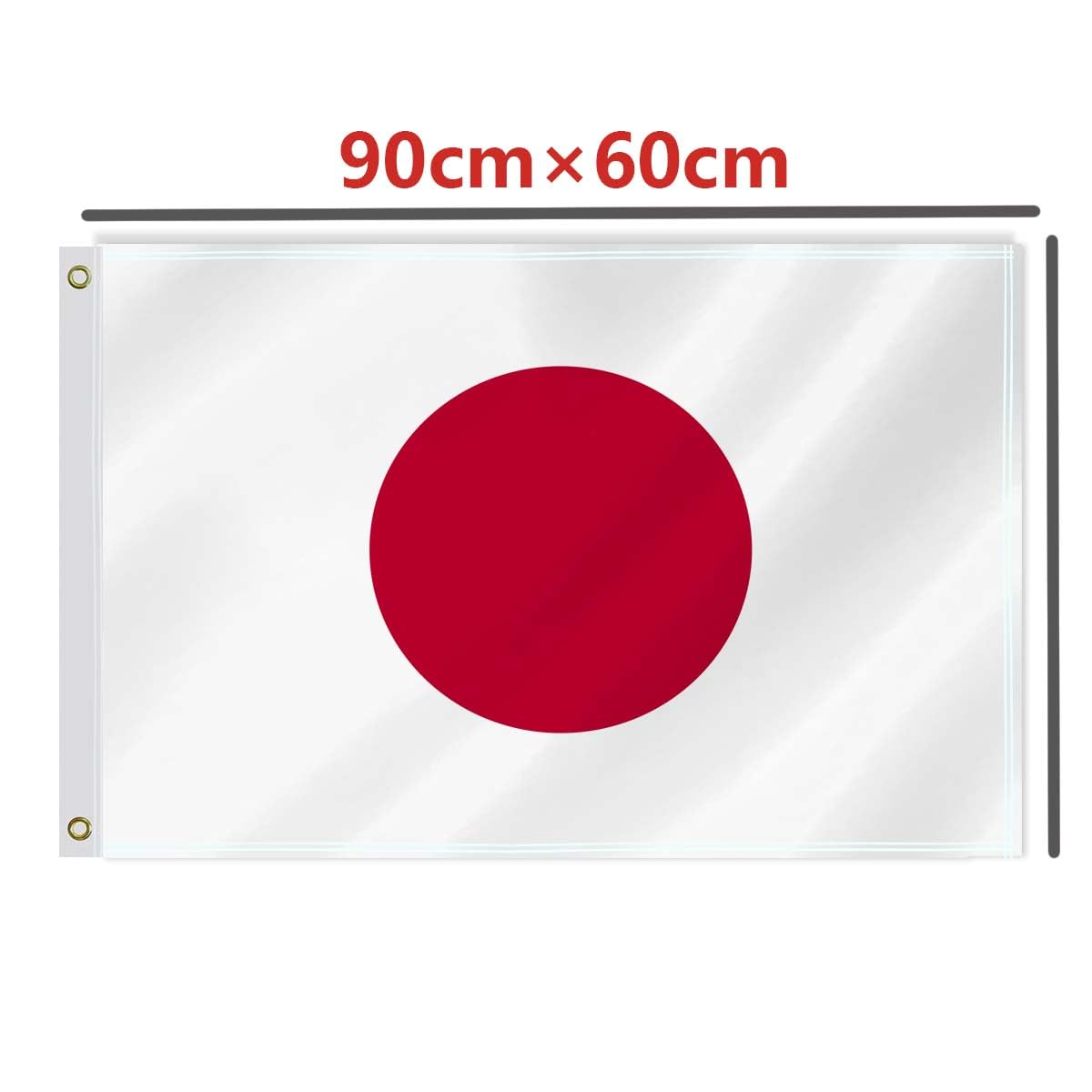 2&times;3 FT Japan Flag,60&times;90 Medium Size Japanese National Decor,Double Side Digital Printed 150D Polyester Banner with Canvas Header Brass Grommet image number 3