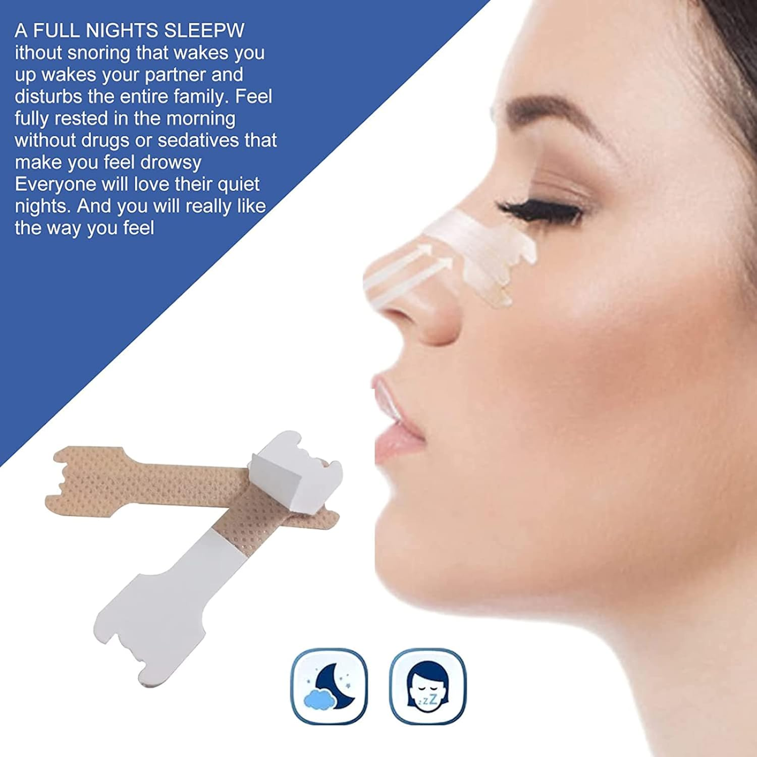 Nasal Strips for Snoring, Large 100 Pack - Extra Strength anti Snoring Solution for Men, Women -Snore Less - Stuffy Nose Relief for Congestion Clears Air Way to Breathe Better - Sleep Right image number 3