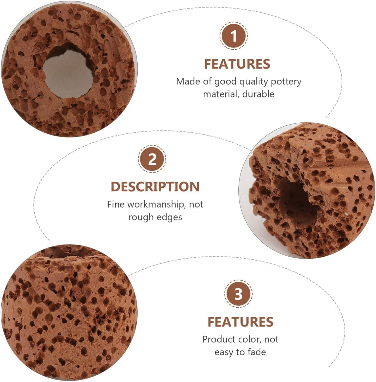 POPETPOP Aquarium Plant Fixed Rings 30 Pcs Pottery Weighted Water Plant Holders for Fish Tank Landscaping Decoration without Substrate image number 1