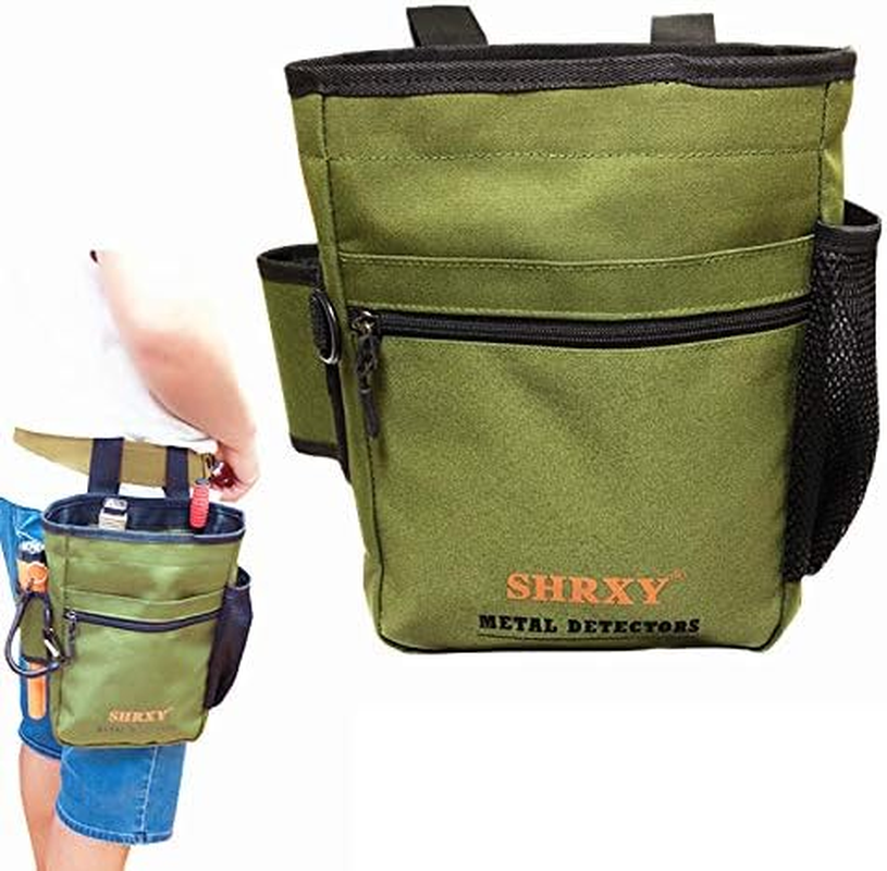 Shrxy Metal Detecting Finds Bag Waist Digger Pouch Tools Bag for Pinpointer Garrett Detector Xp Propointer Accessories (Green) image number 4