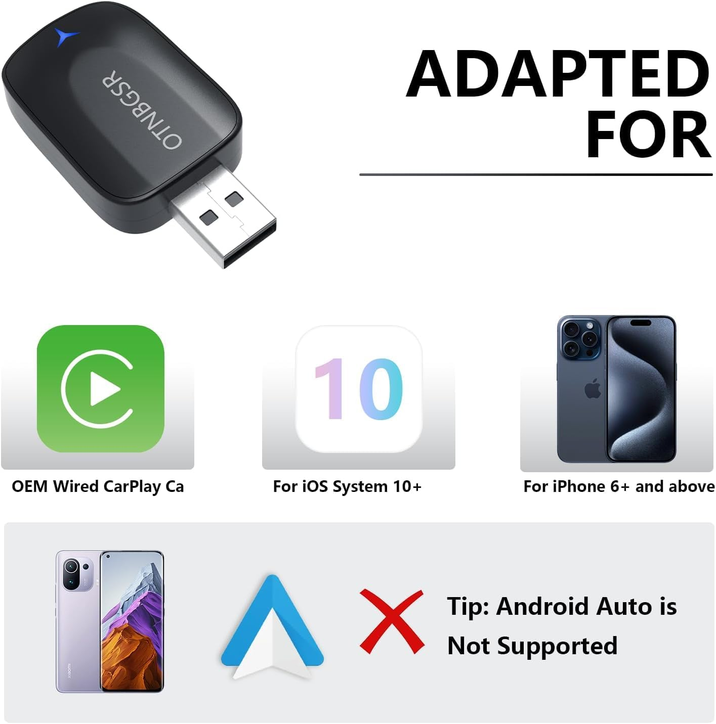 Wireless Carplay Adapter for Iphone,Converts Wired Carplay to Wireless, Retains Stock Controls, Supports Online Updates, Plug-And-Play, Compatible with Cars from 2014 Onward (DS8 POR) image number 3