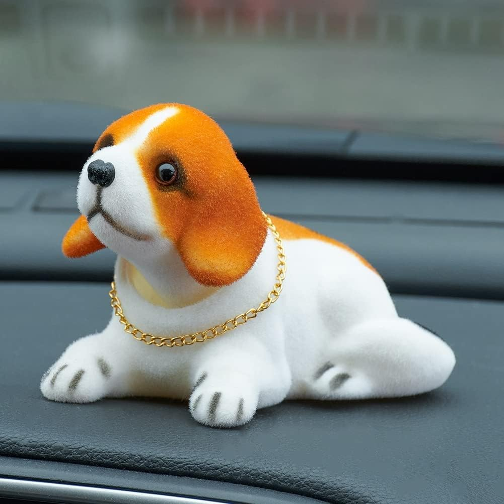 Shaking Head Lucky Dog Bobbing Heads Car Dash Puppy for Car Vehicle Decoration, Beagle (16X9X11Cm) image number 3