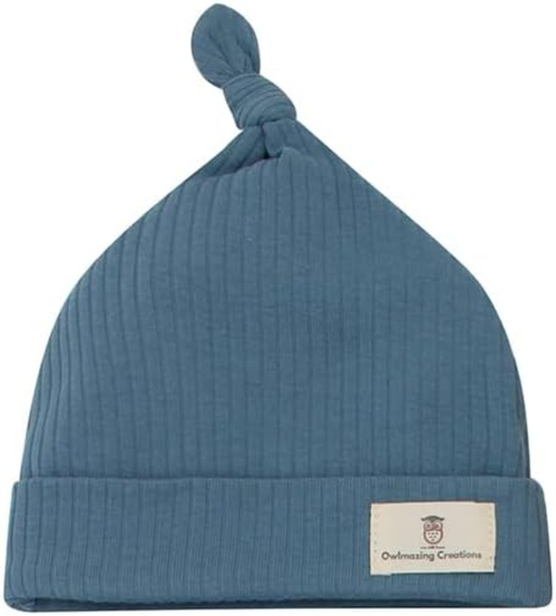 Newborn Baby Clothes - Baby Organic Ribbed Romper Gifit Set with Matching Style Beanie for Girls and Boys image number 2