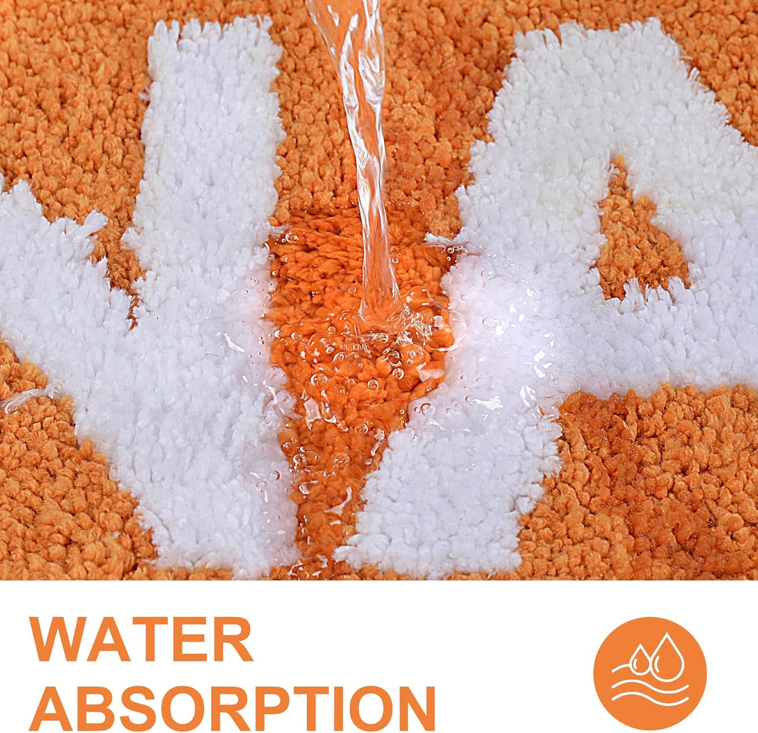 Zeeinx Get Naked Bath Mat Cute Bathroom Rugs Non Slip Microfiber Bath Rugs Funny Autumnbathroom Decor Machine Washable Orange Bath Mat for Tub and Shower,20&rdquo;X32&rdquo; image number 4