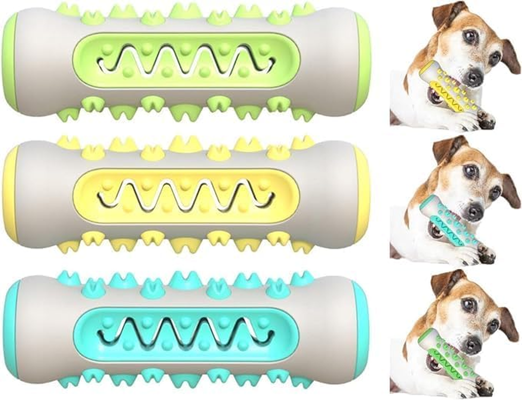 2024 Best Dog Chew Toothbrush, 360&deg; Dog Toothbrush Chew Toy, Pet Dog Chew Toys Teeth Cleaning Oral Toothbrush Rubber Bone, Molar Chew Provides a Deep Clean Teeth Puppy Dental Care, (3 PCS) image number 4
