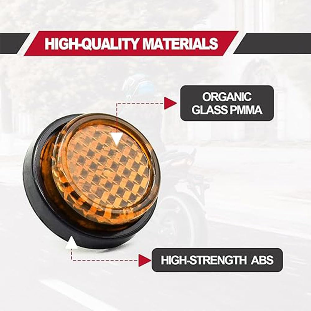 6 Pieces Mini Reflector Tag Bolt Screws for Motorcycle License Plate Frame Decorative, M5 Screw Tag Bolt round Reflective for Bike, Motobikes, Trailers, Trucks, Boats, Suv'S, Rv'S (Yellow) image number 2