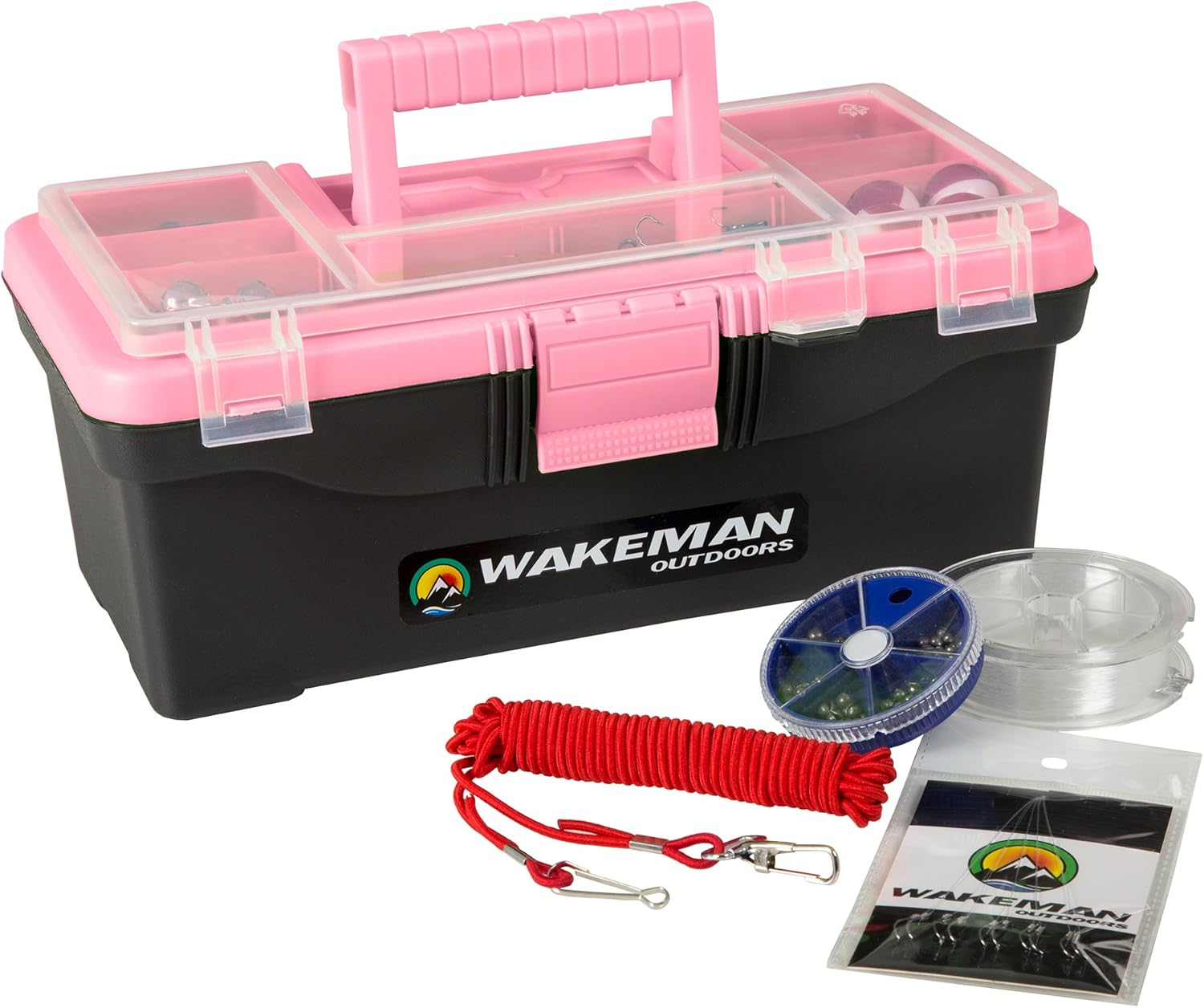 55-Piece Fishing Tackle Set ? Tackle Box Includes Sinkers, Hooks, Lures, Bobbers, Swivels, Fishing Line, and More
