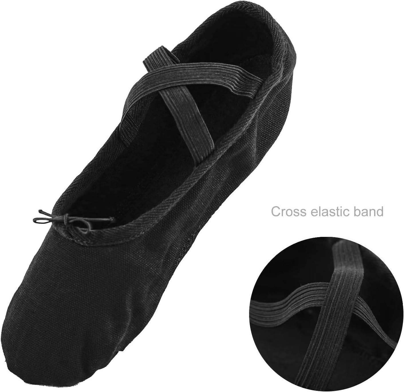 Women'S Ballet Dance Shoes Slippers Split Sole Canvas Practice Shoes for Kids/Girls/Adults image number 2