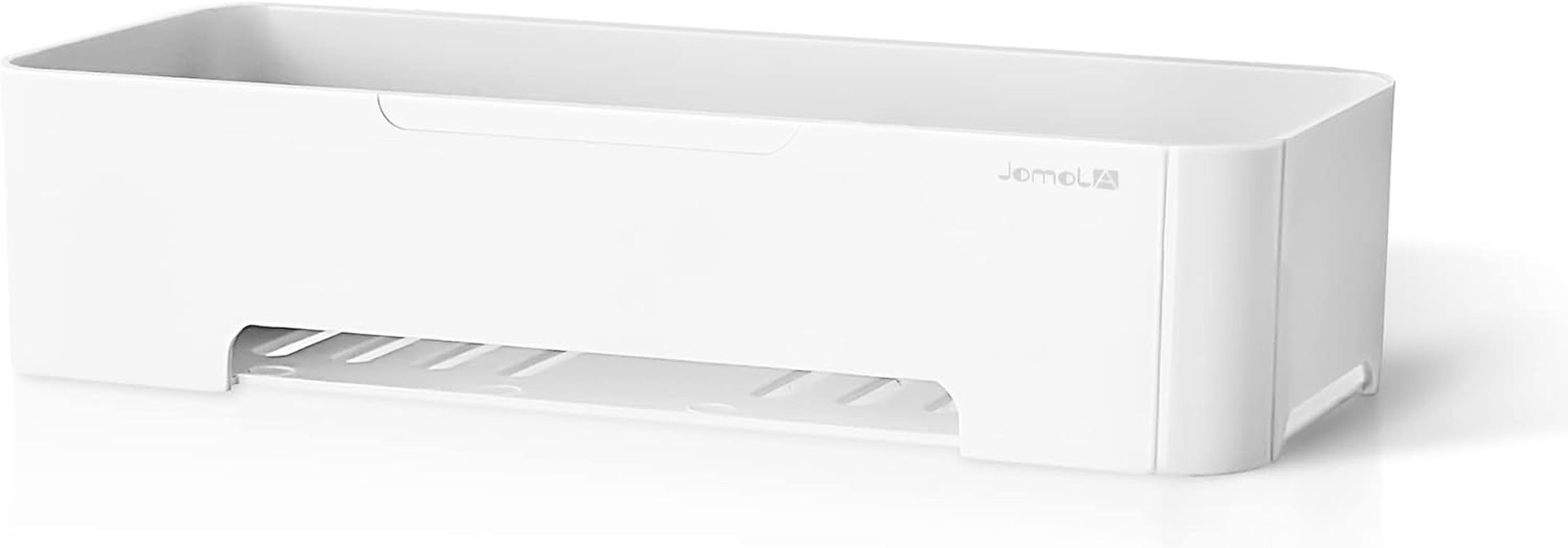 Bathroom Shower Caddy- JOMOLA Adhesive Shower Caddy Shelf for Bathroom Wall Plastic Shampoo Holder for Shower Storage Organizer Caddy Basket White image number 4