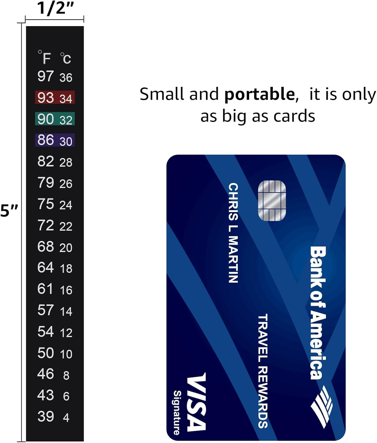 Brewing Thermometer Strip, Aquarium Thermometer Sticker, 39℉ to 97℉ & 4℃ to 36℃ (4PCS) image number 1