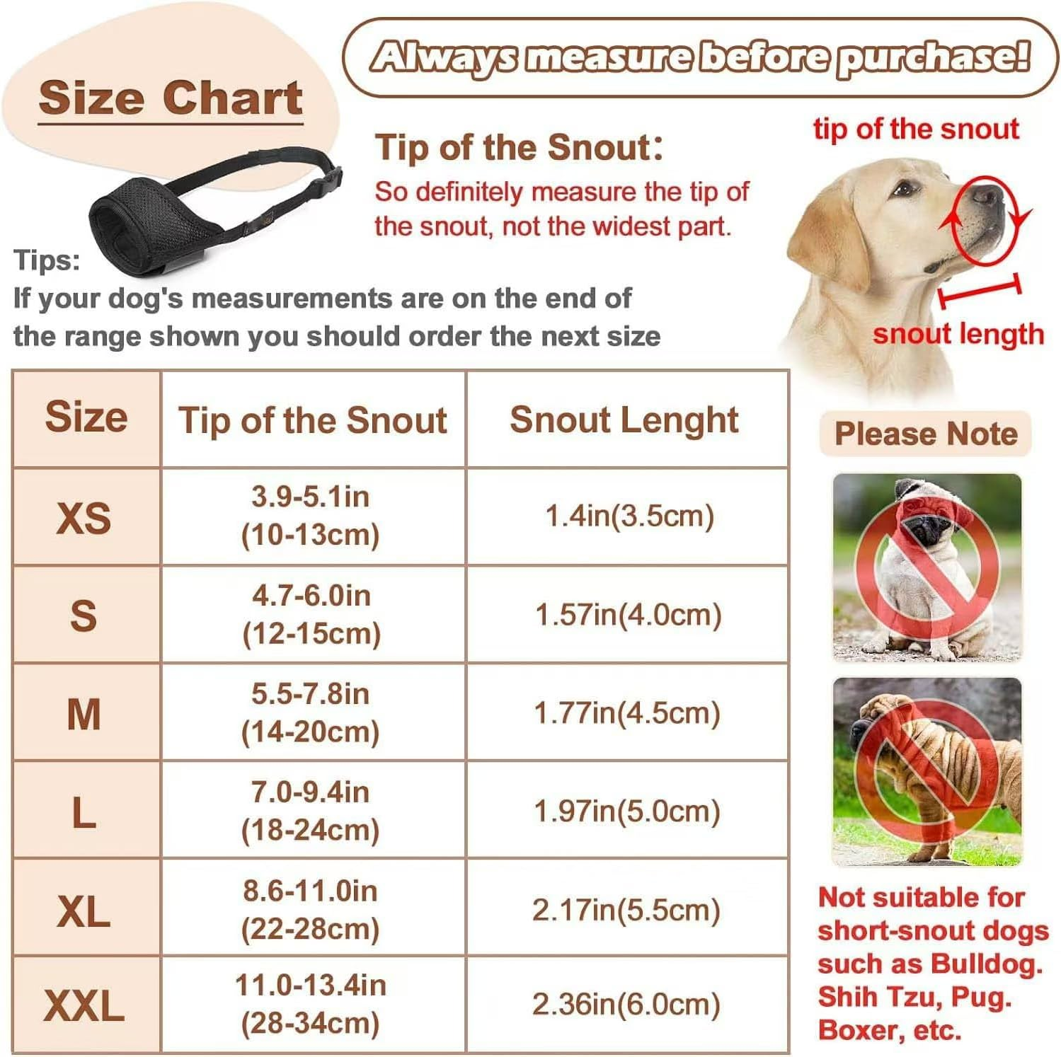Short Snout Dog Muzzle, Small Muzzle for Chihuahua Shih Bully Boxer Puppy, Soft Fabric Muzzles for Grooming Vet Visits, Prevent Biting Chewing Fighting (Black, M) image number 5