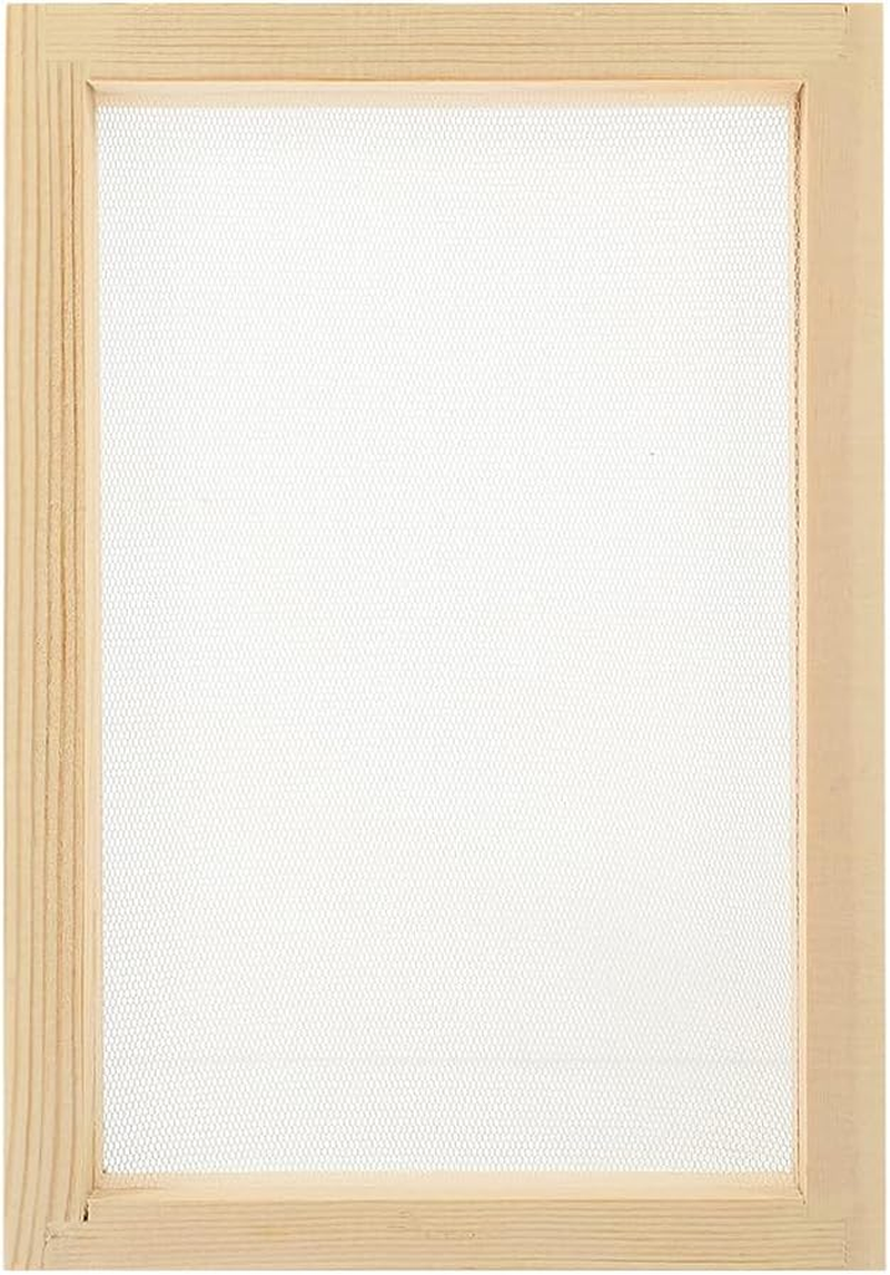FRAINBOWZ Screen Printing Kit，7.9 X 11.8 Inch Wooden Paper Mold Paper Screen, for DIY Handmade, Flower Specimens, Dried Flowers,Sponge image number 4