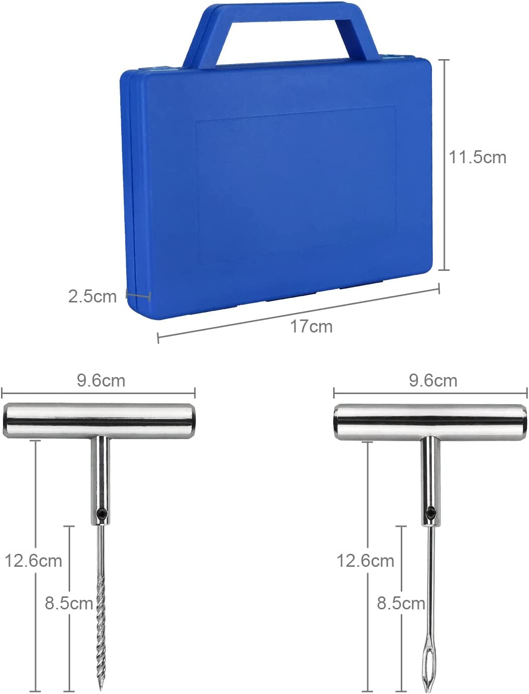 Tyre Repair Kit - 67 Pieces Heavy Duty Flat Tyre Repair Kit - Chrome Finish Tools - Suitable for Cars, Motorcycles, Trucks, Atvs, Tractors image number 4