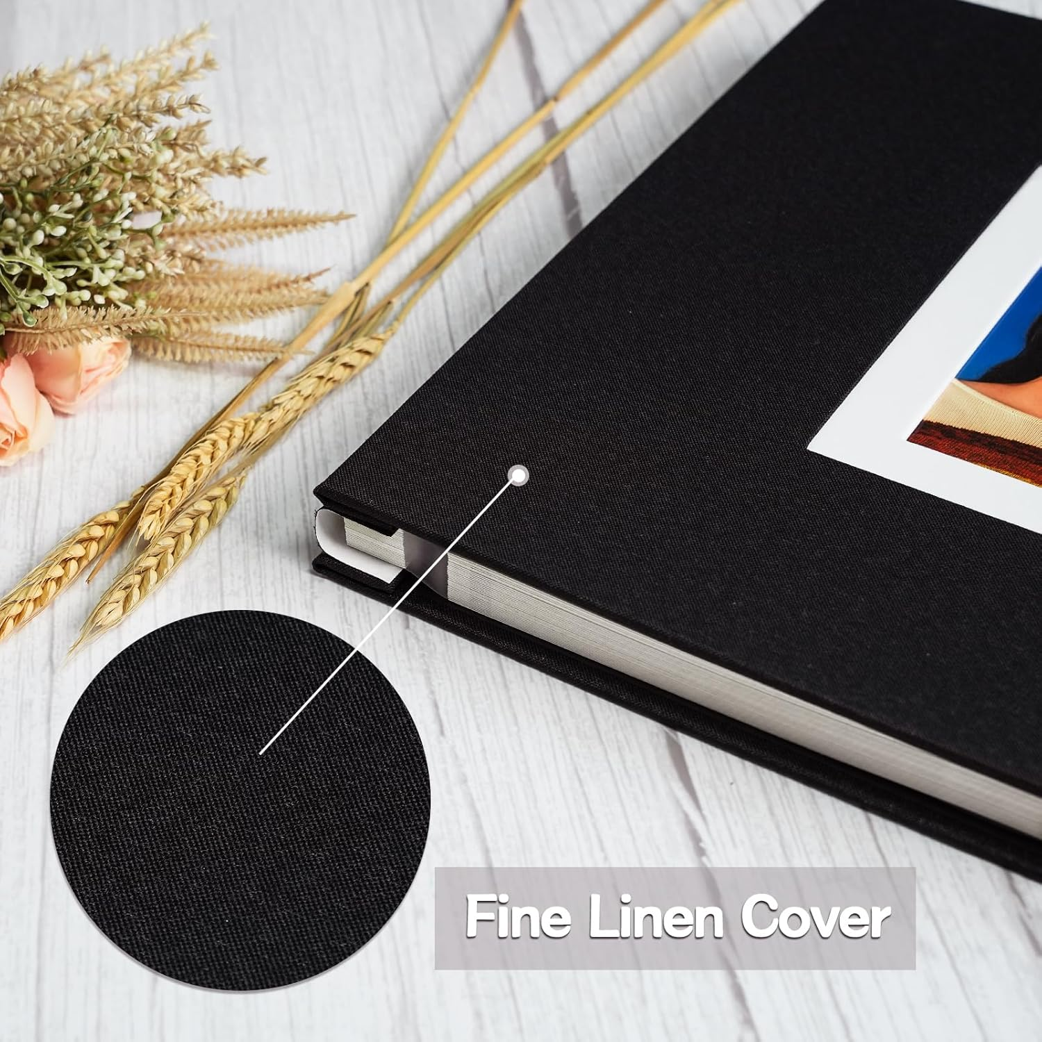 Vienrose Photo Album Self Adhesive for 2X3 4X6 5X7 8X10 Pictures DIY Scrapbook 40 Blank Pages Linen Cover Memory Book for Wedding, Baby Growth, Travel, Black image number 6